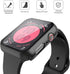 Black Hard Case Compatible with Apple Watch SE Series 6 Series 5 Series 4 44mm with Screen Protector, iwatch Ultra Thin HD Tempered Glass Screen P...