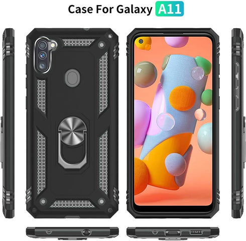 Galaxy A11 Phone Case, Samsung A11 Phone Case with Screen Protector, Military Grade Protective Cases with Ring for Samsung Galaxy A11 (Black)...