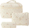 3Pcs Floral Quilted Makeup Bag, Aesthetic Makeup Bag Coquette Makeup Bag Set, Large Capacity Travel Cosmetic Bags for Women Girls (Flowers)...