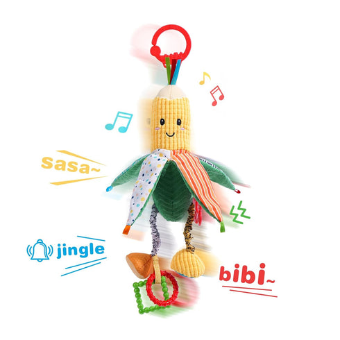 Jollybaby Baby Rattles Hanging Toys for Car Seat Crib Stroller Gym, Montessori Sensory Plush Vegetable Toys for Baby 0-3-6-12 Months with Ring Bel...