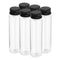 PATIKIL 80ml Plastic Test Tubes with Screw Caps, 6Pcs 128x33mm Flat Bottom Tubes for Scientific Party Decoration Candy Bead Storage Bath Salt, Bla...