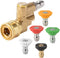 Pressure Washer Accessories Kit, 5 Power Washer Spray Nozzle Tips, Quick Connecting Pivoting Coupler, 1/4” 4500 PSI 6-Pack...