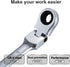 KATUR 8mm Ratcheting Wrench Set Flexible Pivoting Head Ratchet Combination Spanner Wrench Chrome Vanadium Steel Metric Tool (8mm)...