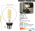 G25(G80) LED Globe Vintage Edison Bulbs, Antique Flexible Spiral LED Filament Light Bulb, 6W Equivalent to 60W, 600LM, Natural White 4000K, E26 Ba...