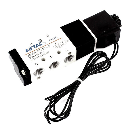 URBEST Black White 3 Position Solenoid Valve 4V110-06 P T1/8 Air Outlet Connector 12V 2.5W...