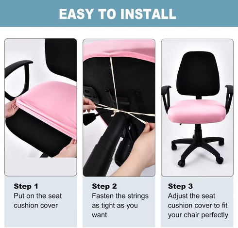 SARAFLORA Office Computer Chair Covers, Stretchable Desk Chair Seat Cushion Covers,Universal Spandex Computer Chair Slipcover,Removable Washable R...