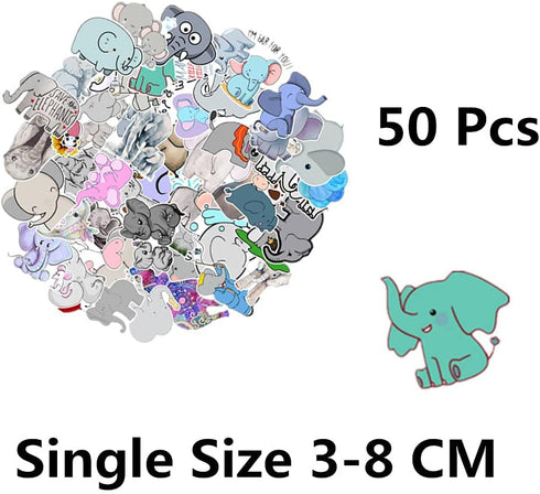 Cute Stickers Elephant Stickers Waterproof Vinyl Stickers Scrapbooking Stickers Scrapbook kit for Skate, Moto, Luggage, Water Bottles, Guitar...