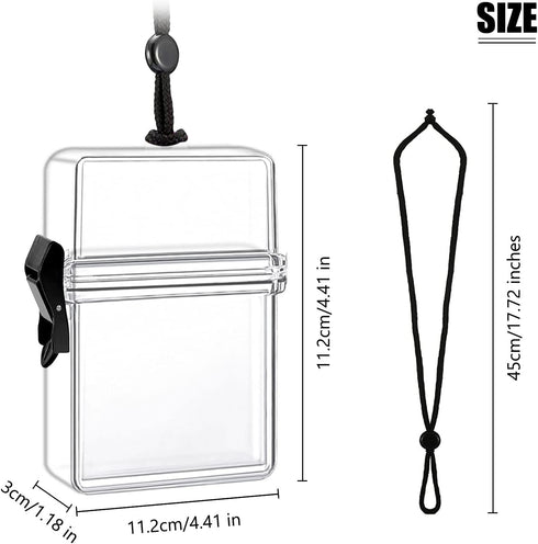 6Pcs Waterproof Badge Holder Case, Clear ID Card Holder with Lanyard, Floating Sports Case Locker, Waterproof ID Card Case with Double Locker for ...