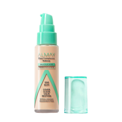 Almay Clear Complexion Acne Foundation Makeup with Salicylic Acid - Lightweight, Medium Coverage, Hypoallergenic, -Fragrance Free, for Sensitive S...