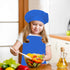 Kids Apron and Chef Hat Set, Adjustable Cotton Child Aprons with Large Pocket Blue Girls Boys Kitchen Bib Aprons for Cooking Baking Painting...