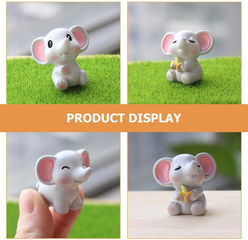 HOMSFOU 4pcs Small Elephant Trinkets Little Elephant Decor Elephant Ornament Garden Statues Outdoor Bookshelf Decor Dollhouse Elephant Toys Animal...