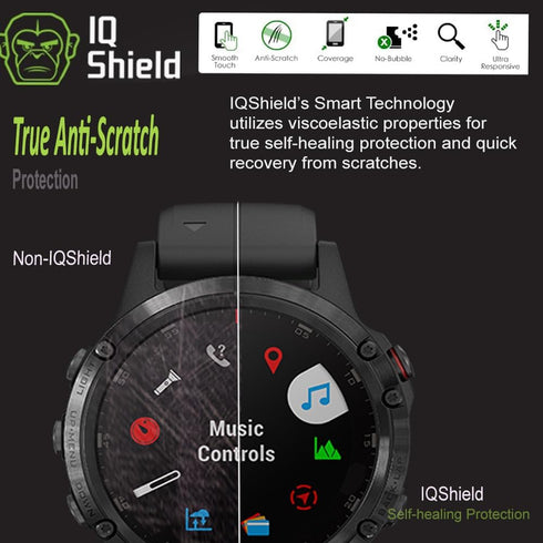 IQShield Screen Protector Compatible with Garmin Fenix 5 / Garmin Fenix 5 Plus (6-Pack) Anti-Bubble Clear TPU Film...