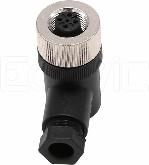 Eonvic M12 4 Pin Female Connector, 12mm A Code Right Angle Industrial Circular Connector, Unshiled Field Assembly Wireable Sensor IP67 250V 4A AC/...