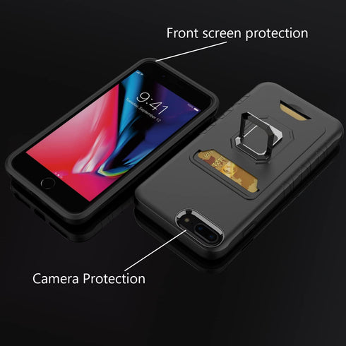 Asuwish Phone Case for iPhone 6plus 6splus 7plus 8plus i 6/6s/7/8 Plus with Screen Protector Cover and Card Ring Holder Stand Cell iPhone6splus i ...