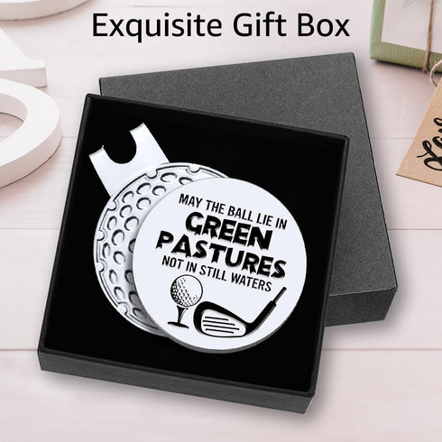 May The Ball Lie in Green Pastures Not in Still Waters Golf Ball Marker with Magnetic Hat Clip, Funny Golf Accessories and Golf Gifts for Men Wome...