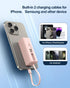 Mini Portable Charger Small Power Bank 5000mAh Battery Pack with Built-in USB C and LT Cables Ultra Compact Portable Charger for iPhone 15 14 13 1...