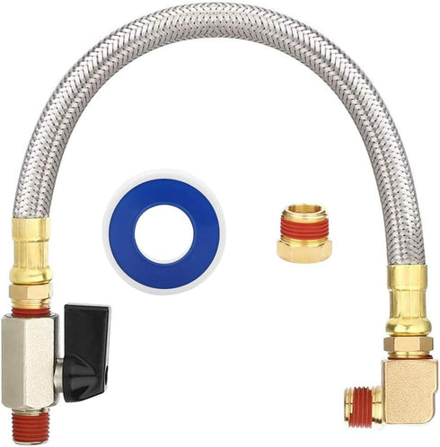 FUNTECK Extended Tank Drain Valve Assembly Kit for Air Compressor with 1/4 or 3/8 inch NPT Drain Valve...