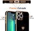 Teageo for iPhone 13 Pro Case for Women Girl Cute Love-Heart Luxury Bling Plating Soft Back Cover Raised Full Camera Protection Bumper Silicone Sh...