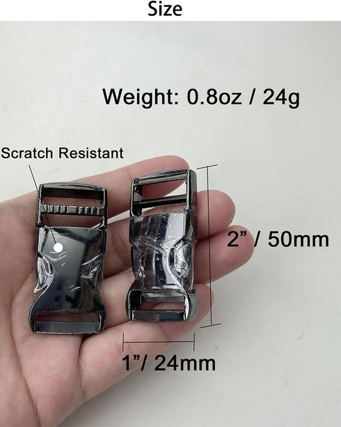 6 Set Metal Side Release Buckles 3/4"Adjustable Quick Release Zinc Clasps for 20mm Straps Webbing Bracelet Backpack...