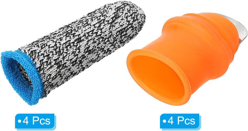 PATIKIL Large Silicone Thumb Knife Kit, 2 Set/4Pcs Harvesting Plant Knife Finger Guard Protector Gardening Trim Tools for Picking Fruit Vegetable,...