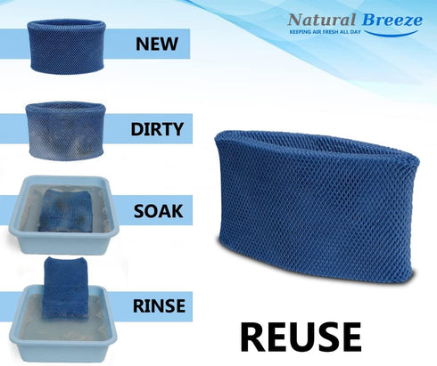 Natural-Breeze Washable & Reusable Humidifier Filter – Compatible with Honeywell HC-14, E Filter, BestAir H75, Holmes HWF75, HF222, HWF75PDQ-U – R...