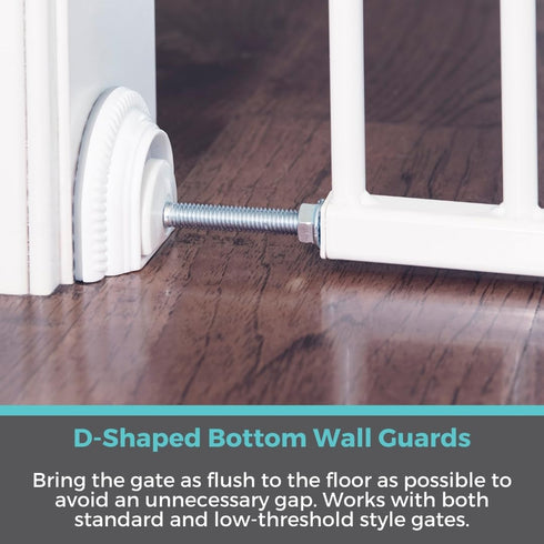 Toddleroo by North States - Safety Gate Wall Guards: Pressure Mounted Baby Gate Wall Protector - Pack of 4 - White...