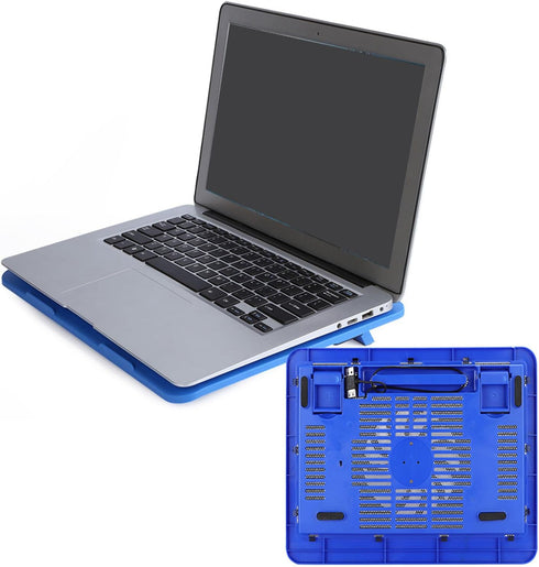 Laptop Cooler Cooling Pad, Portable Quiet Laptop Cooling Pad Stand with USB Stand Laptop Notebook Cooler for 14 Inch Below Notebook(Blue)...