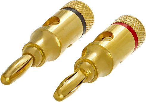 Cmple - Open Screw Type Gold Plated Speaker Banana Plugs for Amplifiers, Speaker Wire, Home Theater, Wall Plates 1 Pair...