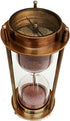 7 Nautical Brass Sand Timer Hourglass with Maritime Brass Compass Table Decorative by Hanzlacollection...