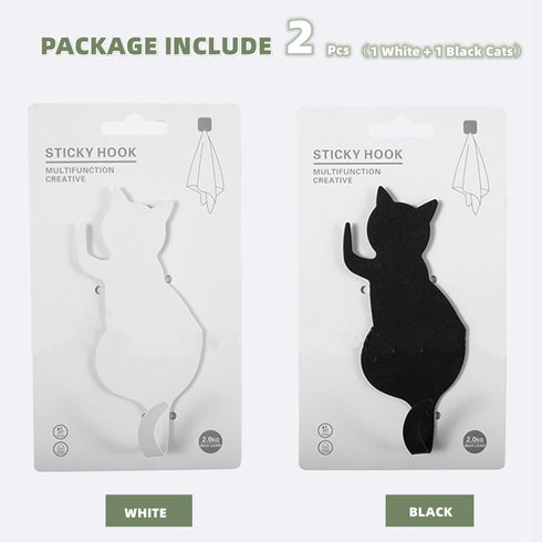 Self Adhesive Hooks 2 Pcs Stainless Steel Wall Hooks for Bathroom Kitchen Office Sticky Cat Hooks for Door Closet Decorative Wall Hanger Waterproo...