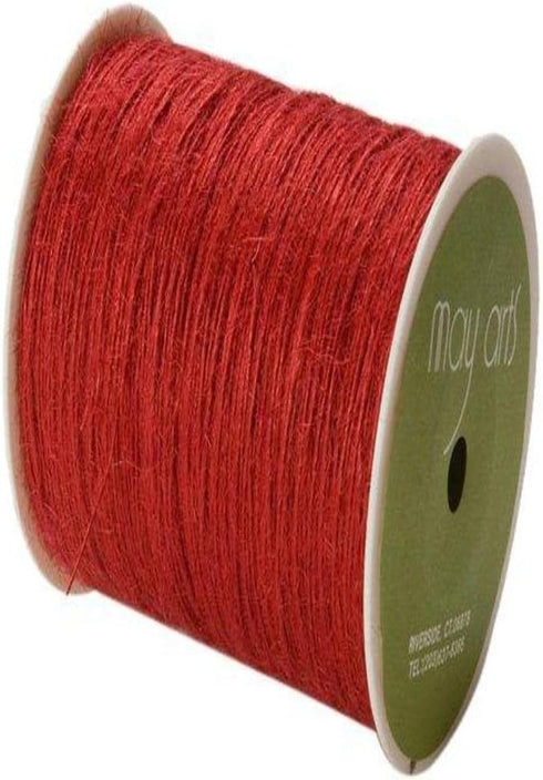 May Arts 1MM Burlap String (Roll 400 yard) Red...