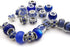 50pcs Assorted Dark Blue Resin Imitation Glass European Large Hole Beads Rhinestone Metal Spacer Charms Bead Assortments for DIY Crafts Bracelets ...