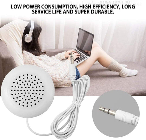 Pillow Speaker, Portable 3.5mm Mini Pillow Stereo Outdoor Speaker for iOS, iOS, iOS, MP3, MP4, Android, CD Player etc,- White...