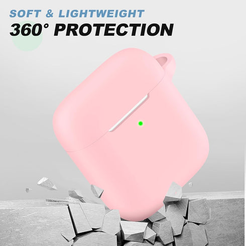 for AirPods Case Cover, Come with Cleaner Kit, Soft Silicone Protective Cover with Buckle for Women Men Compatible with Apple AirPods 2nd 1st Gene...