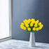 BOMAROLAN Artificial Tulip Fake Holland Mini Tulip Real Touch Flowers 24 Pcs for Wedding Decor DIY Home Party (Yellow)...