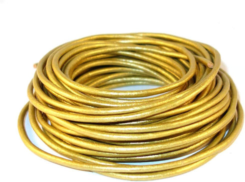 Cords Craft® | 2mm Metallic Round Leather Cords for Jewelry Making Bracelet Necklaces Hair Accessories Dog Collar Beading Work DIY Craft (Metallic...