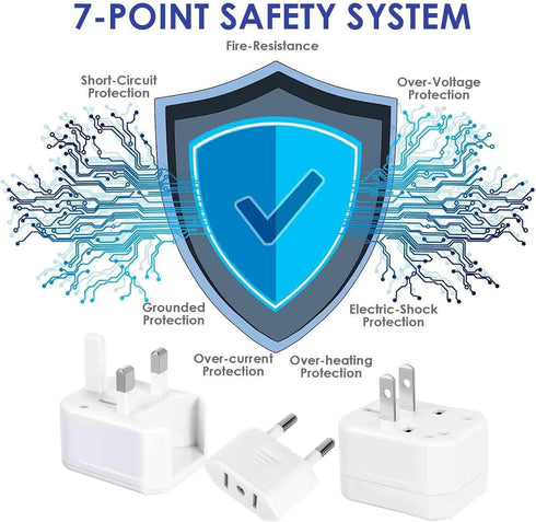 2 Pack Travel Plug Adapter International, Universal Power Adapter Worldwide, All in One Travel Essentials Perfect for European US, EU, UK, AU 160 ...