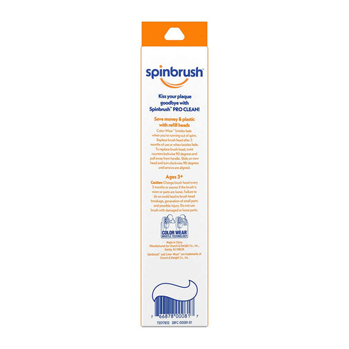 ARM & Hammer Spinbrush Pro-Clean Replacement Brush Heads, Medium 2 ea (Pack of 3)...