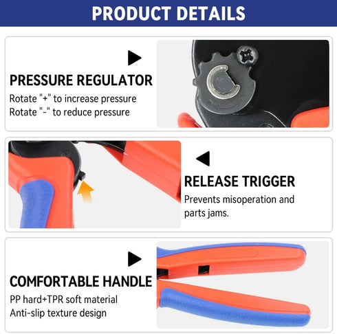 HKS Crimping Tool for Open Barrel Terminals - 24-16 AWG (0.25-1.5mm²) Labor-saving Crimper for AMP-TE 2.8/4.0/4.8/6.3 JST-SM2.54/XH2.54/VH3.96 & M...