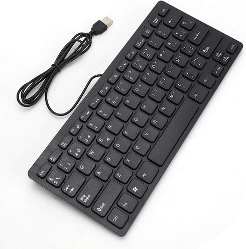 Demeras Ultra-Thin Wired Keyboard Portable Mini Spanish Keyboard USB Interface 78 Sensitive Keys for Desktop Computer...