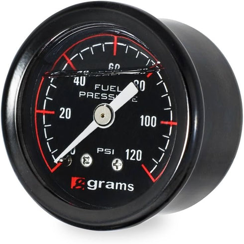 Grams Performance 120psi Fuel Pressure Gauge Blk Face G2-99-1200, Black...