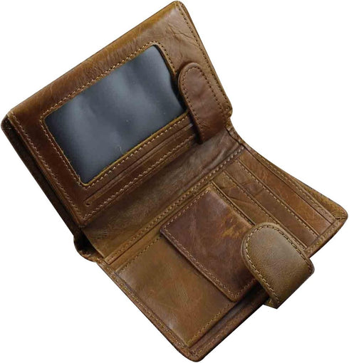 Men's Genuine Leather Biker Star Zipper Card/Money Chain wallet Purse...