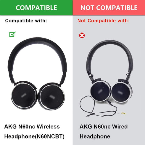 N60NC BT Ear pads Replacement Potein Leather and soft foam Ear Pads Compatible with AKG N60NC Wireless Bluetooth Headphone (Black N60NC BT)...