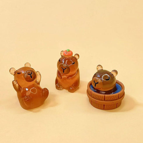 Luminous Capybara Mini Resin Animals Figurines,Desktop Tabletop Outdoor Craft Decor for Miniature Garden Accessories (20pcs)...