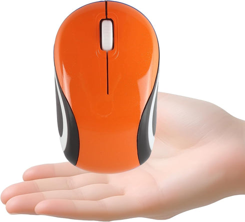 elec Space Mini Small Wireless Mouse for Travel Optical Portable Mini Cordless Mice with USB Receiver for PC Laptop Computer (Orange)...