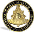Past Master Masonic Car Emblem Black & Golden Mason Auto Decal...
