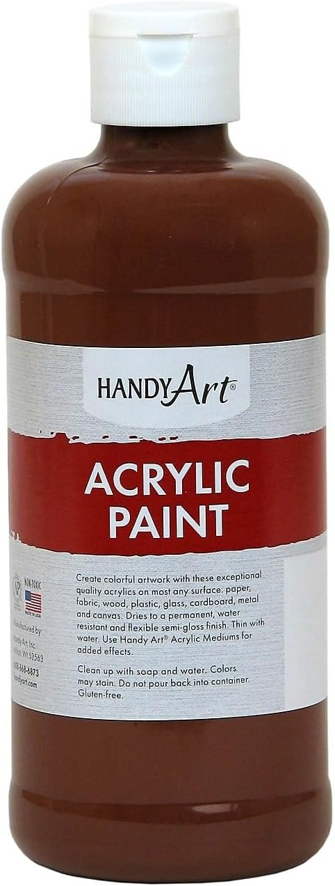 Handy Art 101-085 Student Acrylic Paint 16 ounce, Burnt Sienna...