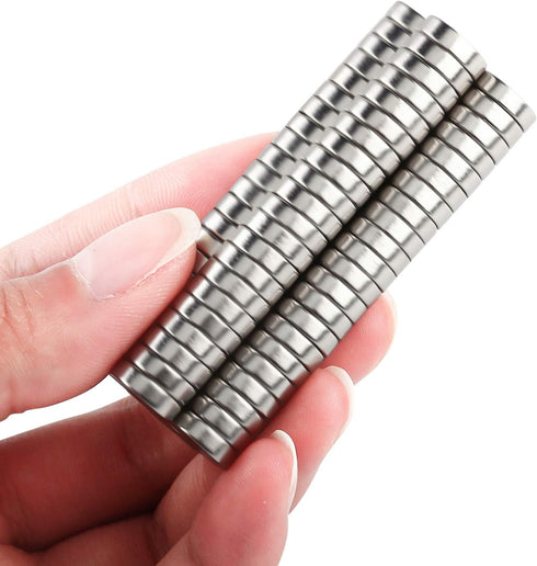 DIYMAG Refrigerator Magnets,100Pcs Premium Brushed Nickel Small Round Magnet Cylinder Fridge for Office Magnets, Whiteboard...