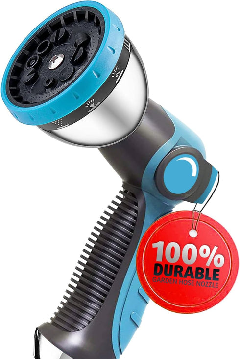 Garden Hose Nozzle, Water Spray Nozzles for Garden Hose, Durable High Pressure Water Hose Sprayer Nozzle with 10 Patterns for Watering Plants, Was...