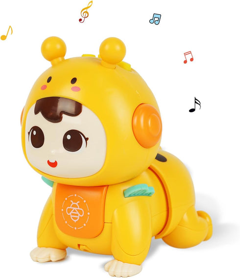 Baby Toys 1 2 years old, Infant Toys with Musical and Light, Early educational toys for toddlers, Baby Crawling Toys 18 Months (Yellow)...